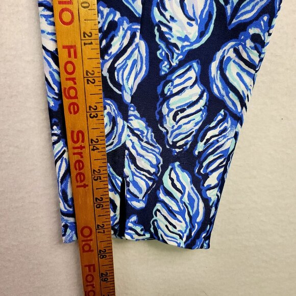 Lilly Pulitzer Kelani Stretch Pants High Tide Navy Blue/White Sz 10 Modal Blend - Picture 9 of 10